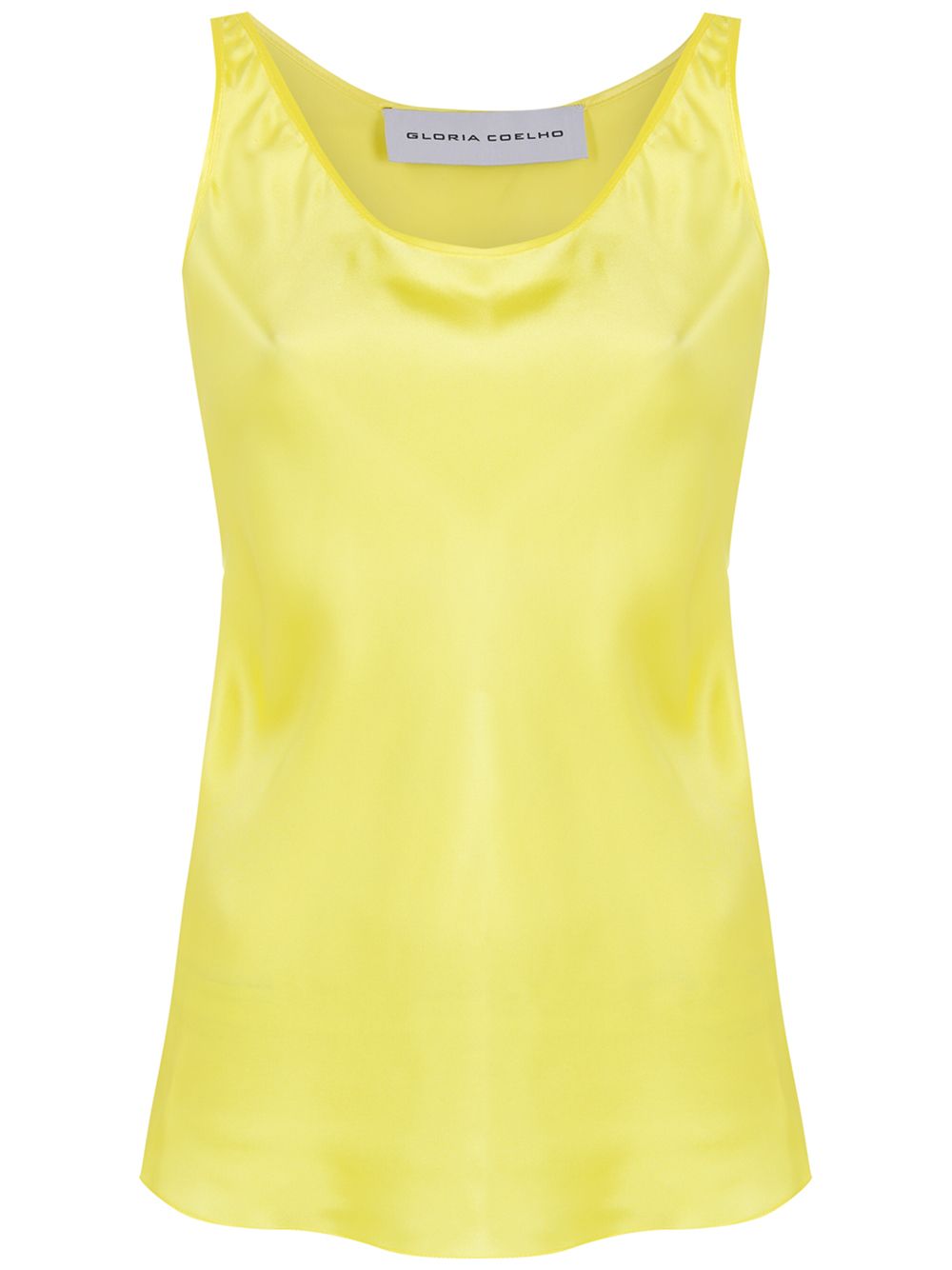 Scoop neck silk vest top - Yellow