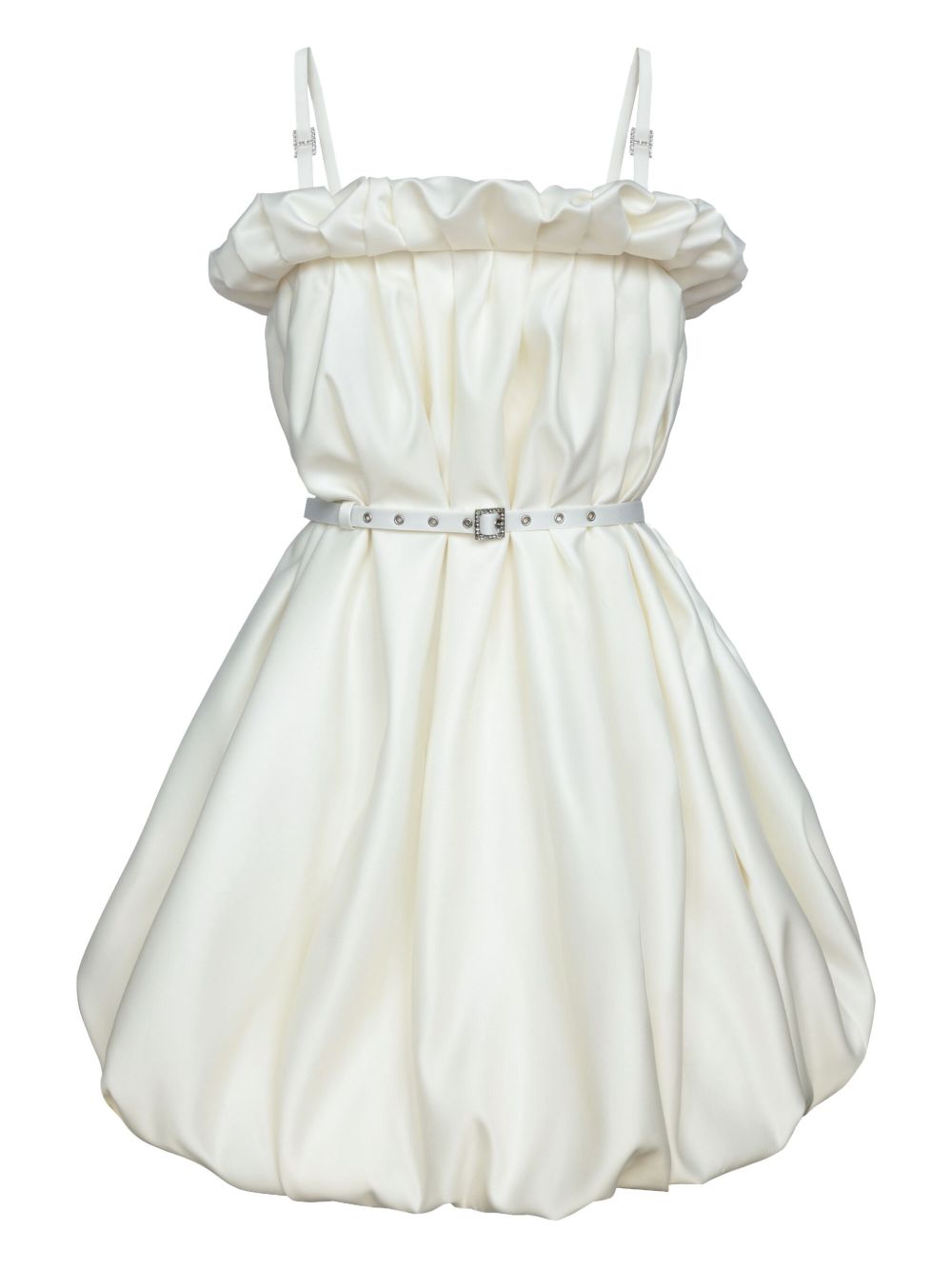 POST MERIDIEM draped thin-strap mini dress - Neutrals