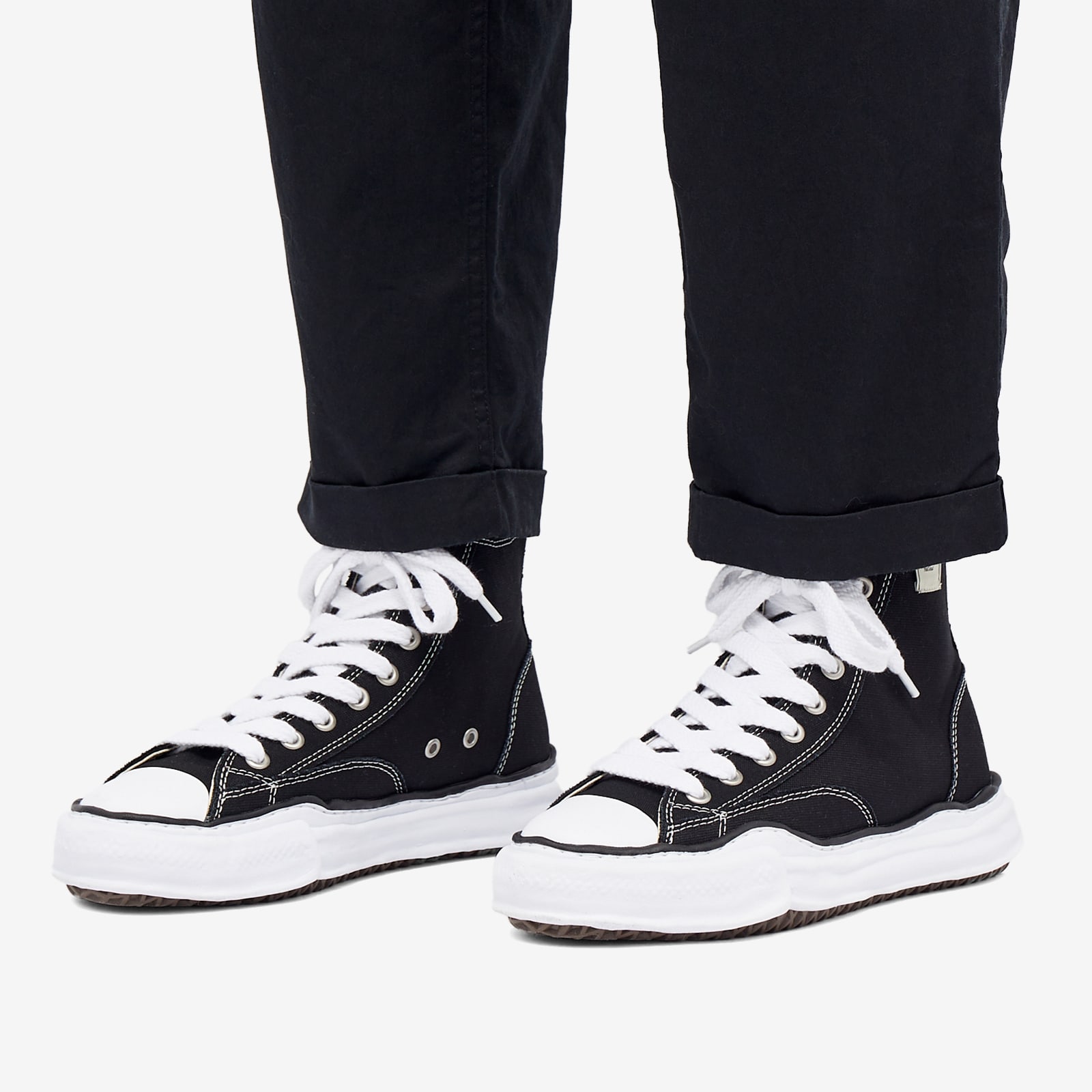 Men's Original Sole Canvas Hi-Top Sneakers in Black