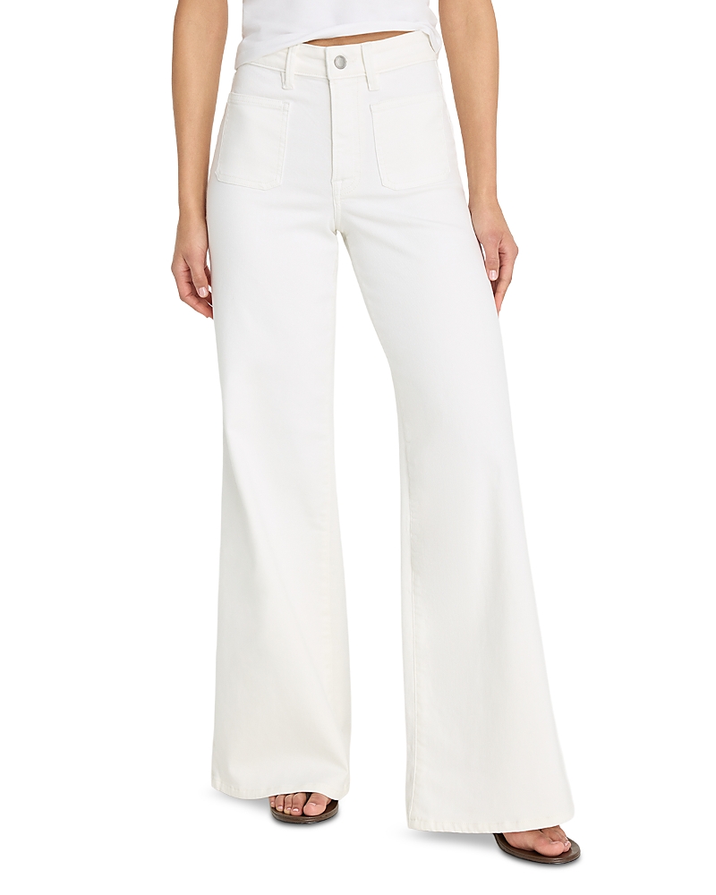 Good Waist High Rise Palazzo Jeans in White001