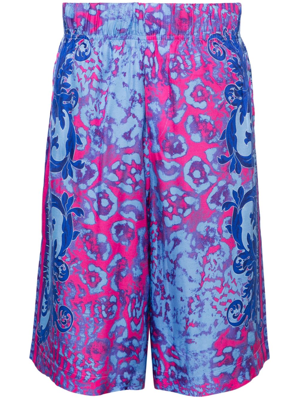Baroque-pattern bermuda shorts - Blue
