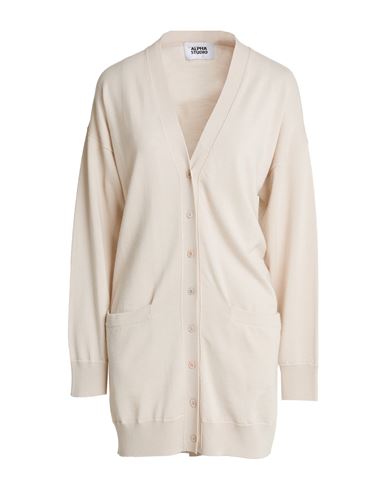 Woman Cardigan Cream Size 8 Merino Wool