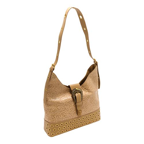 Legacy Floral Embossed Leather Cowboy Core Hobo Bag