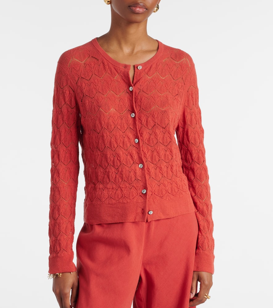 Pointelle cotton cardigan