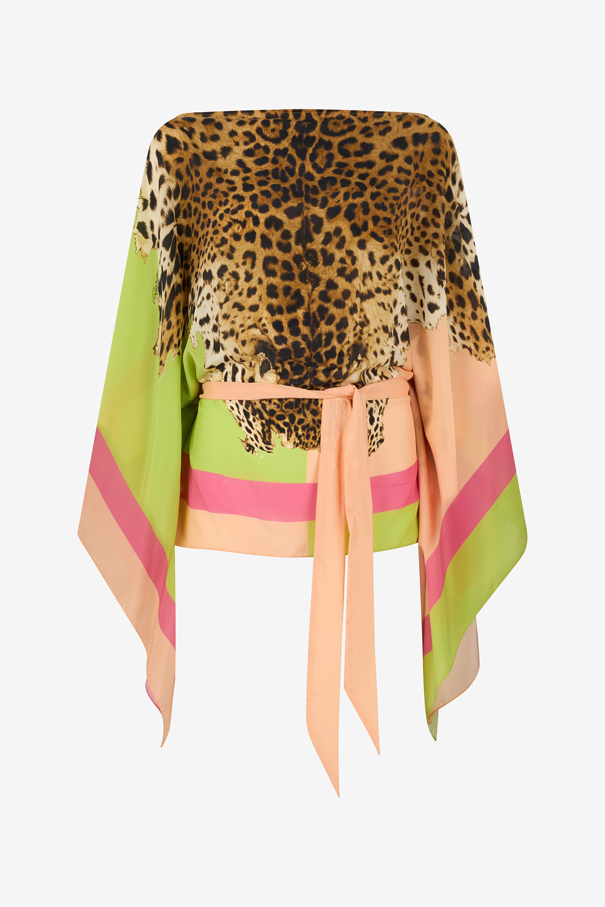 Silk Kaftan With Cavalli Pop Print