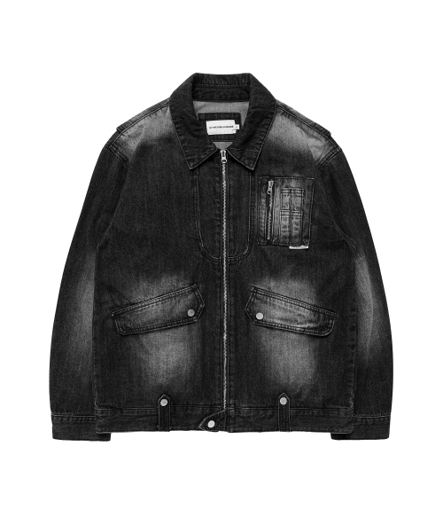 FADED DENIM JACKET BLACK