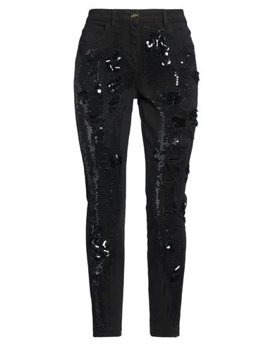 Woman Jeans Black Size 25 Cotton, Elastane