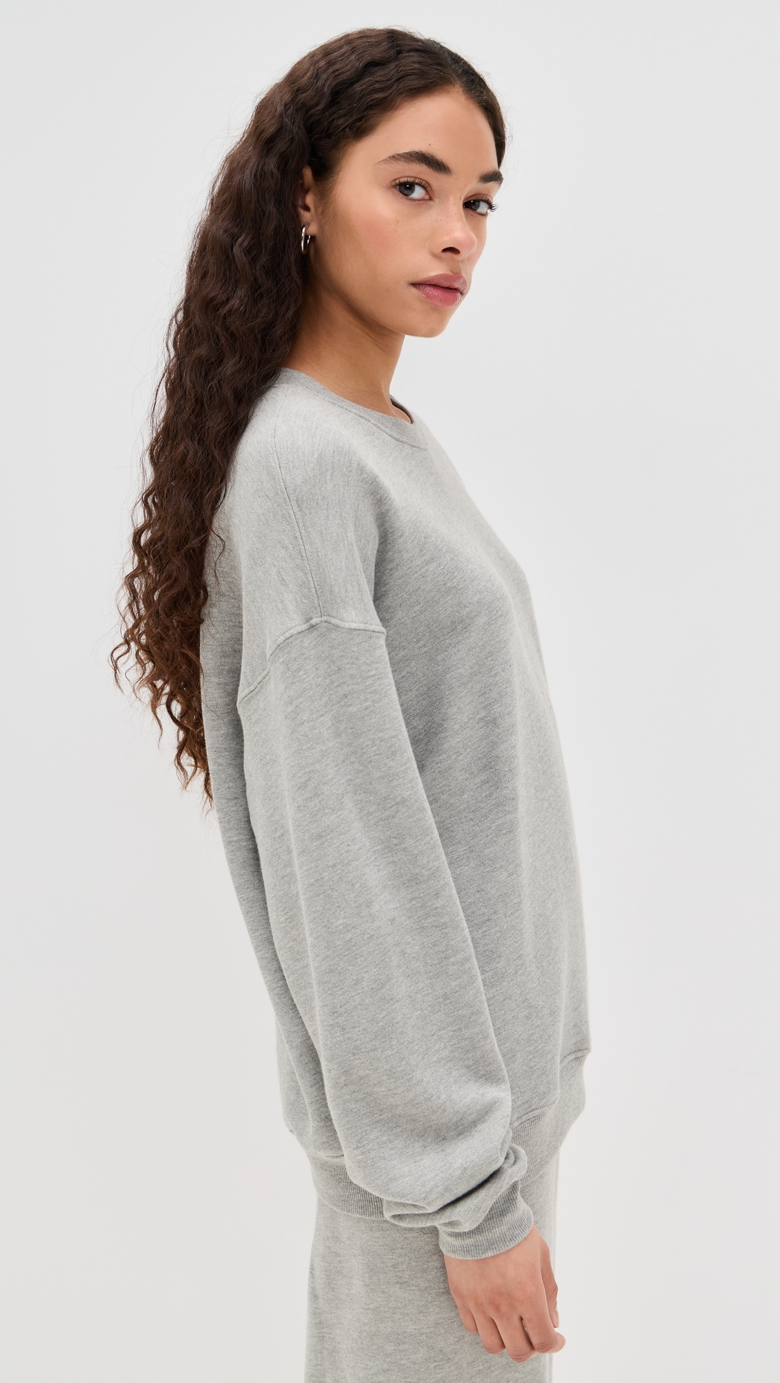 Eterne Oversized Crew Neck Sweatshirt Heather Grey 