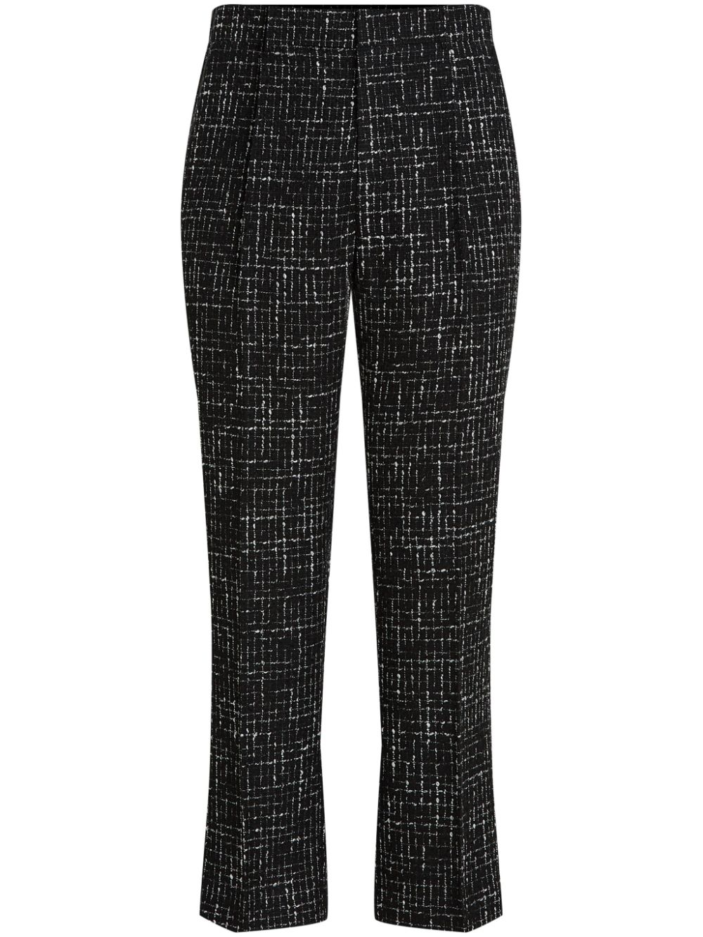 Straight leg bouclé trousers - Black