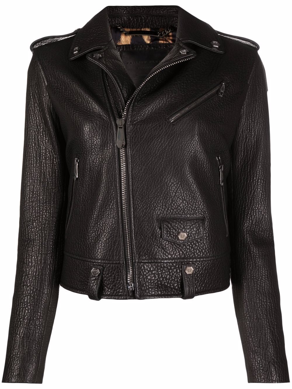 Iconic leather biker jacket - Black