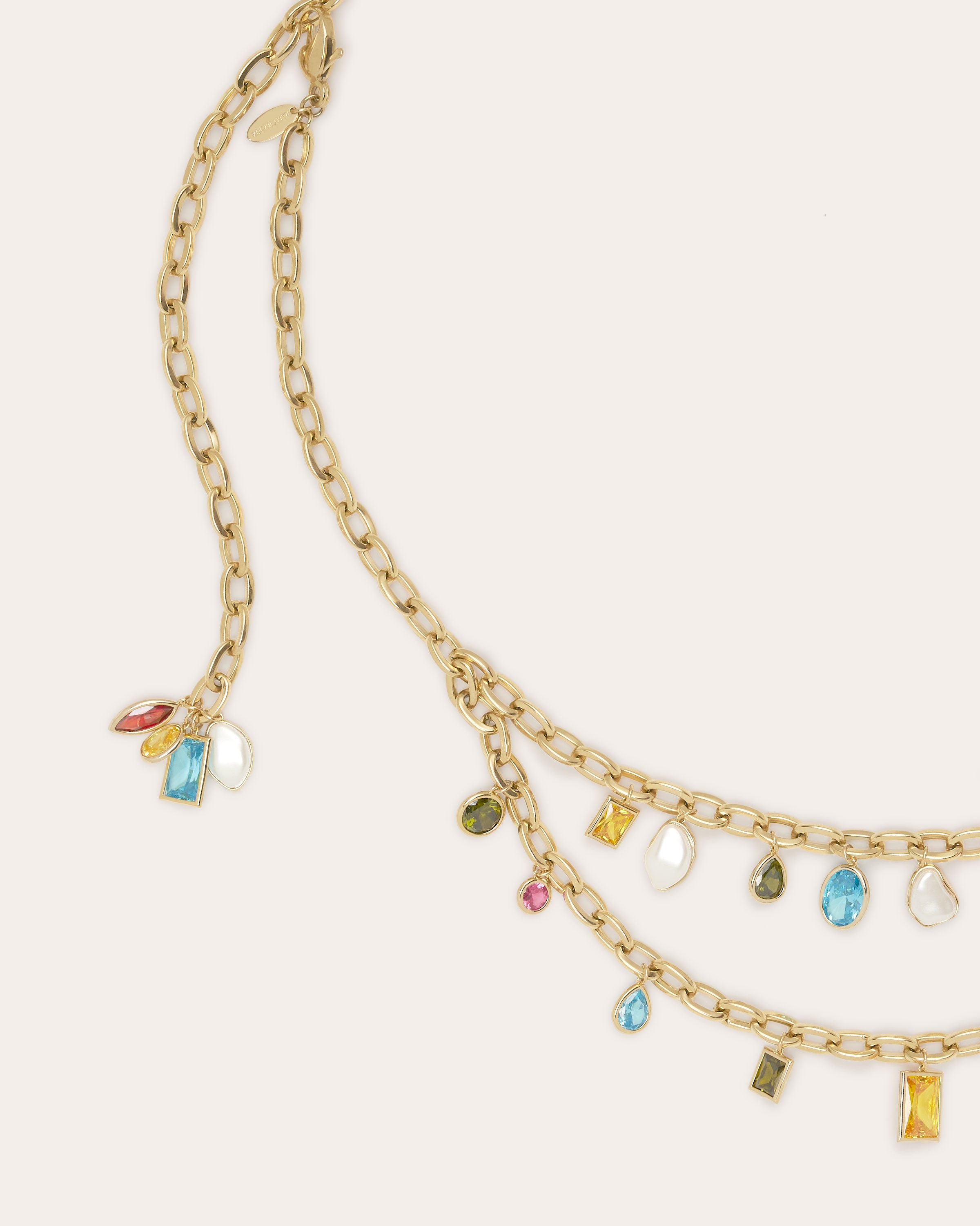 Millie Multicolor Stone Layered Chain Belt in Multicolor