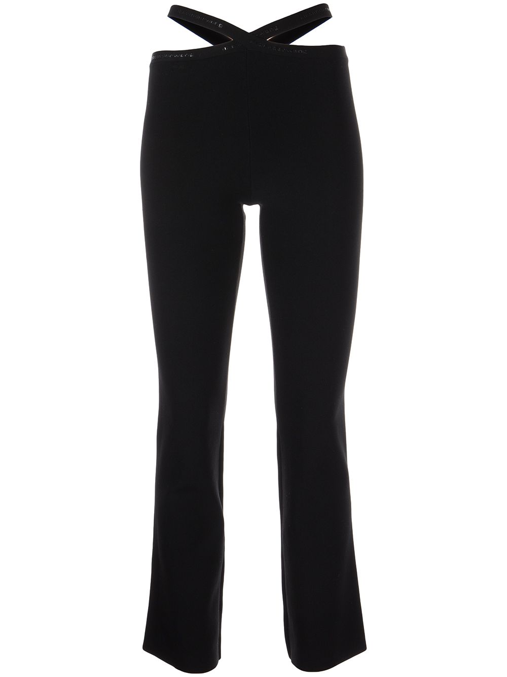 Criss-cross logo-trim leggings - Black