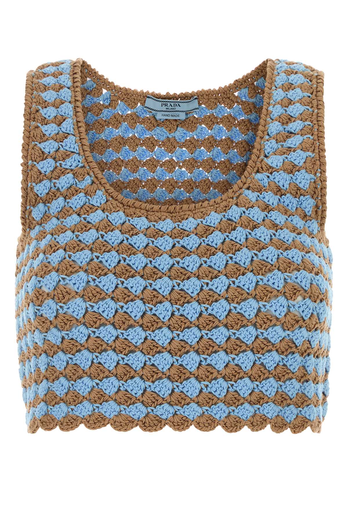 Two-Tone Crochet Tank Top — Multicolor