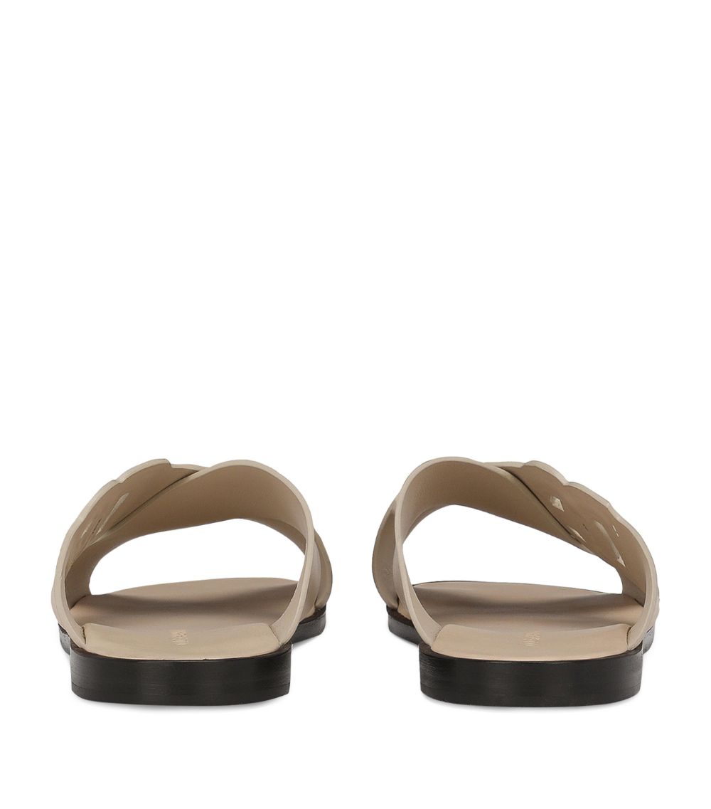 Leather Logo Cross-Over Sandals