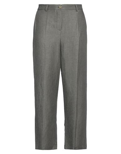 Woman Pants Military green Size 8 Linen, Viscose
