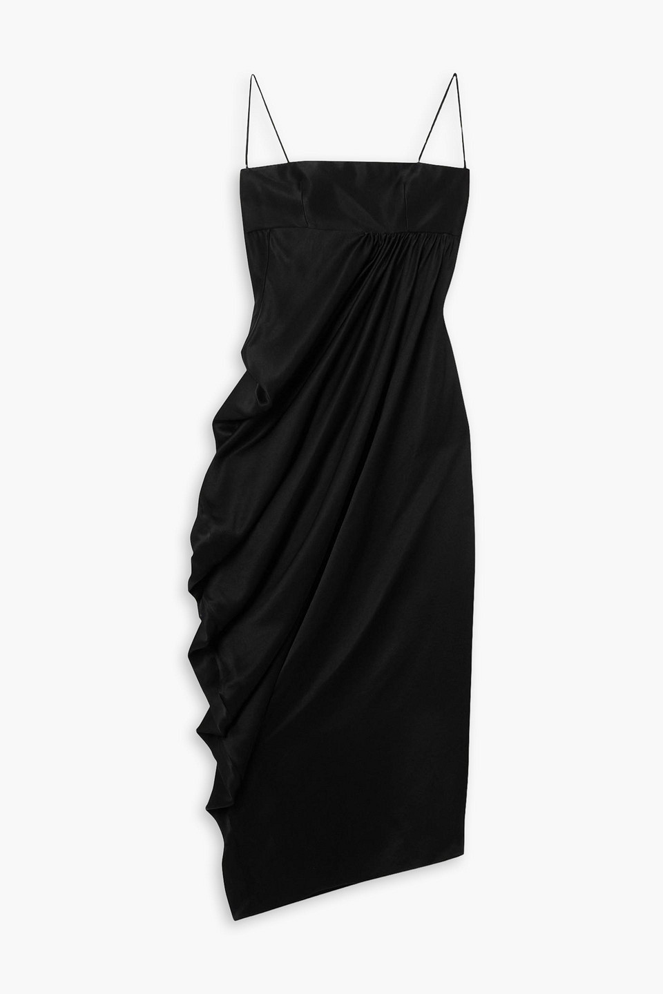 Lado Bokuchava - Draped satin midi dress - Black - S