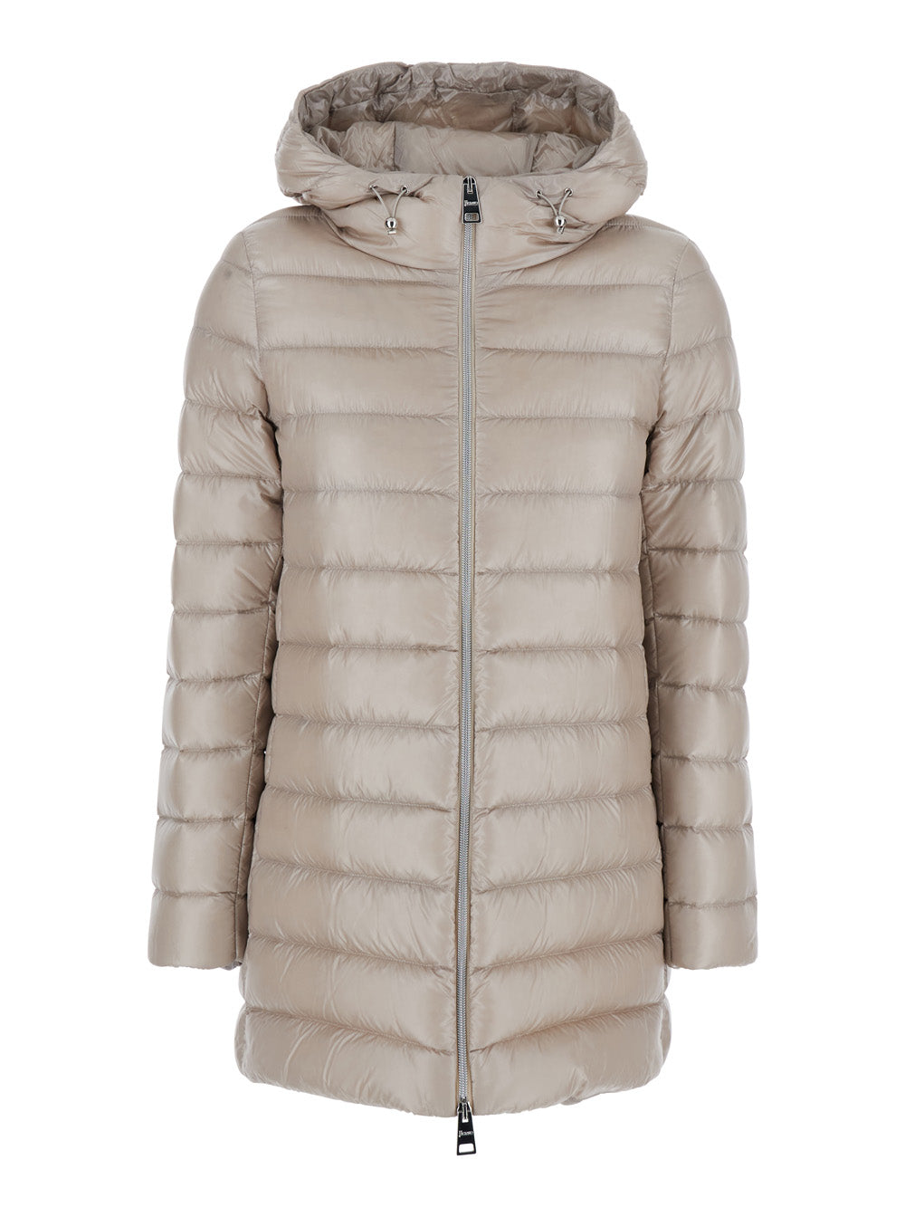 Quilted Puffer Down Jacket — Beige