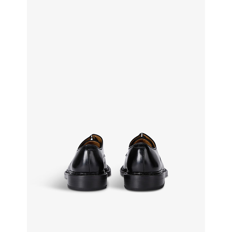 Mens Black Uniform Parade Leather Derby Shoes