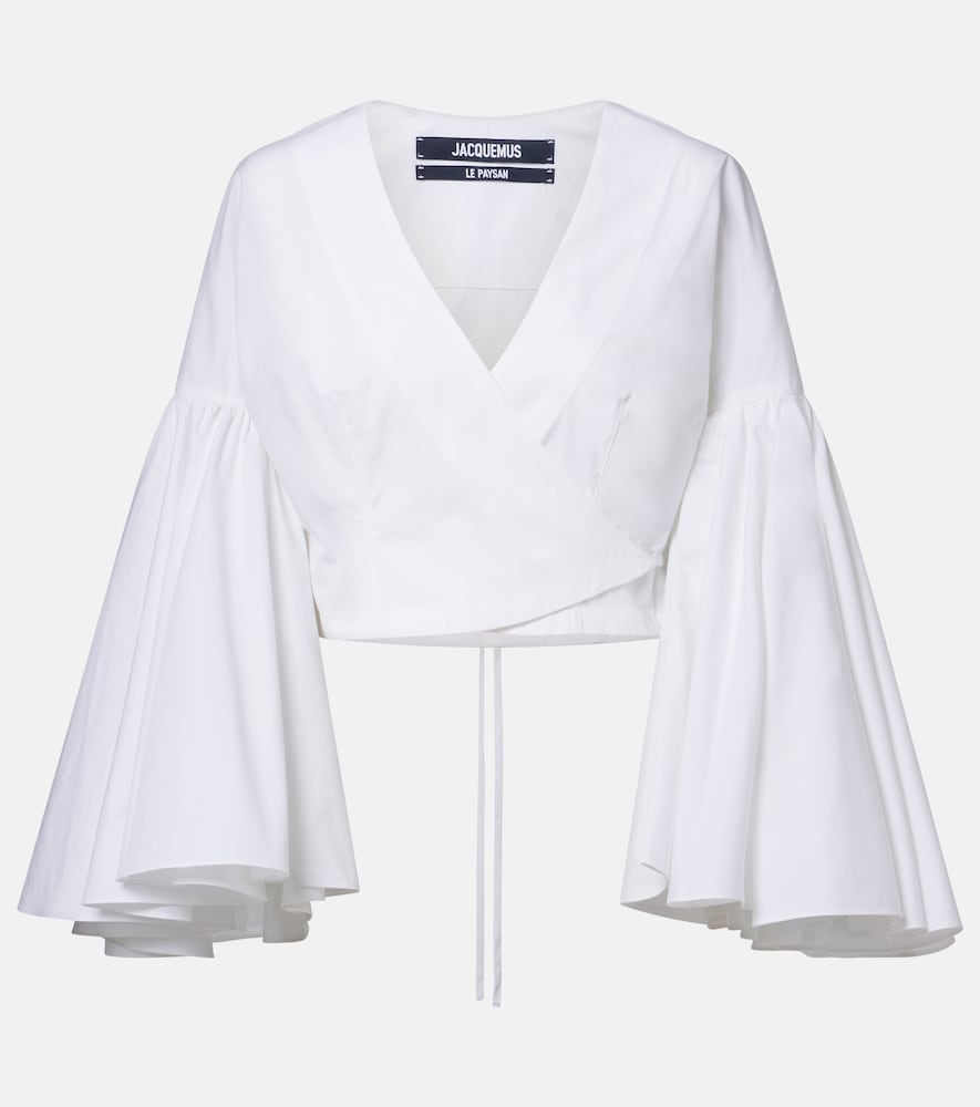 Paysan cotton poplin wrap top