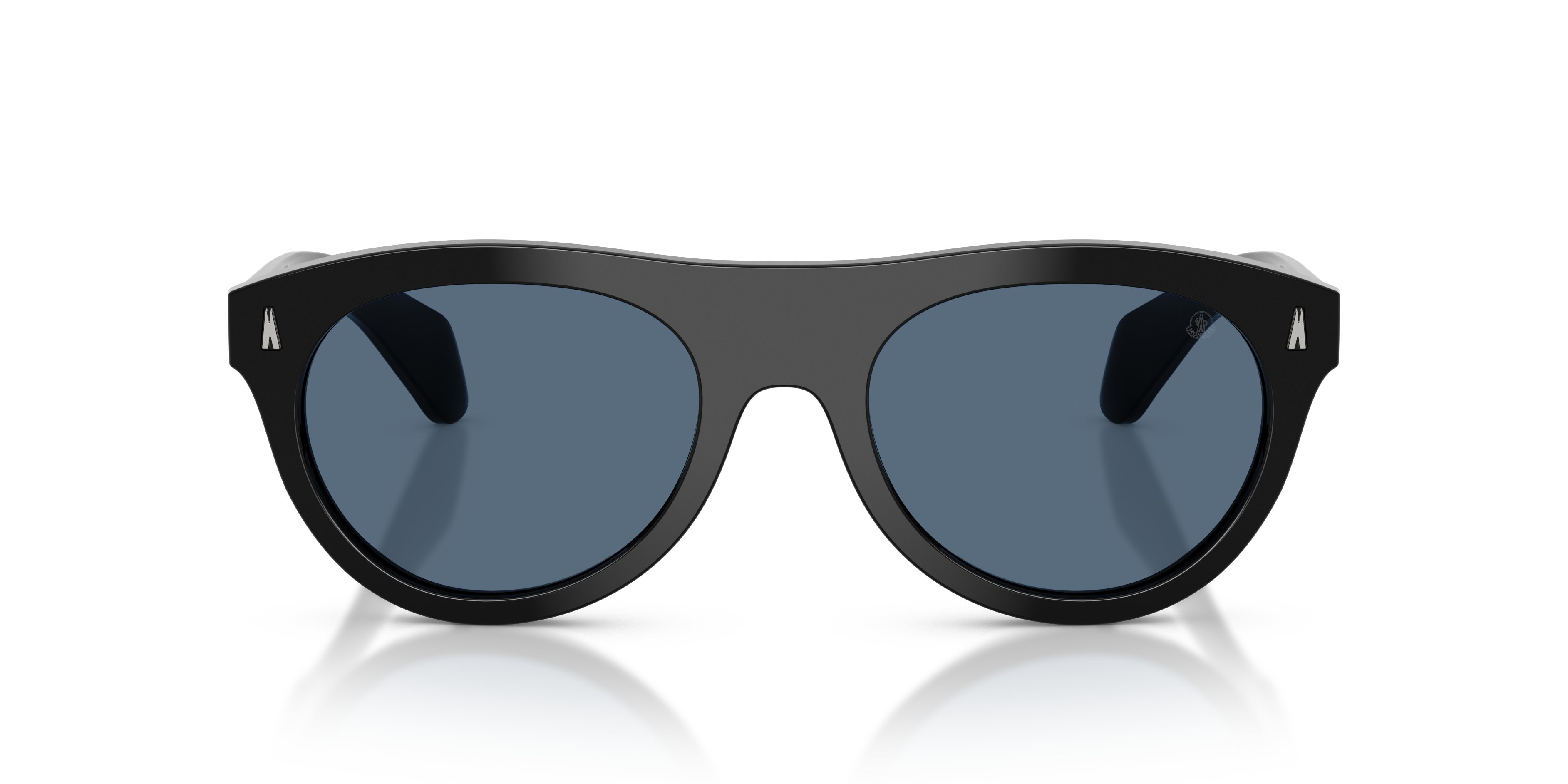 Moncler Unisex Moncler ME6022U SPLASH 300180 Gafas de sol Acetato Negro Azul Redonda Norma