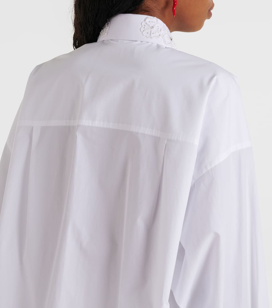 Embroidered cotton poplin shirt