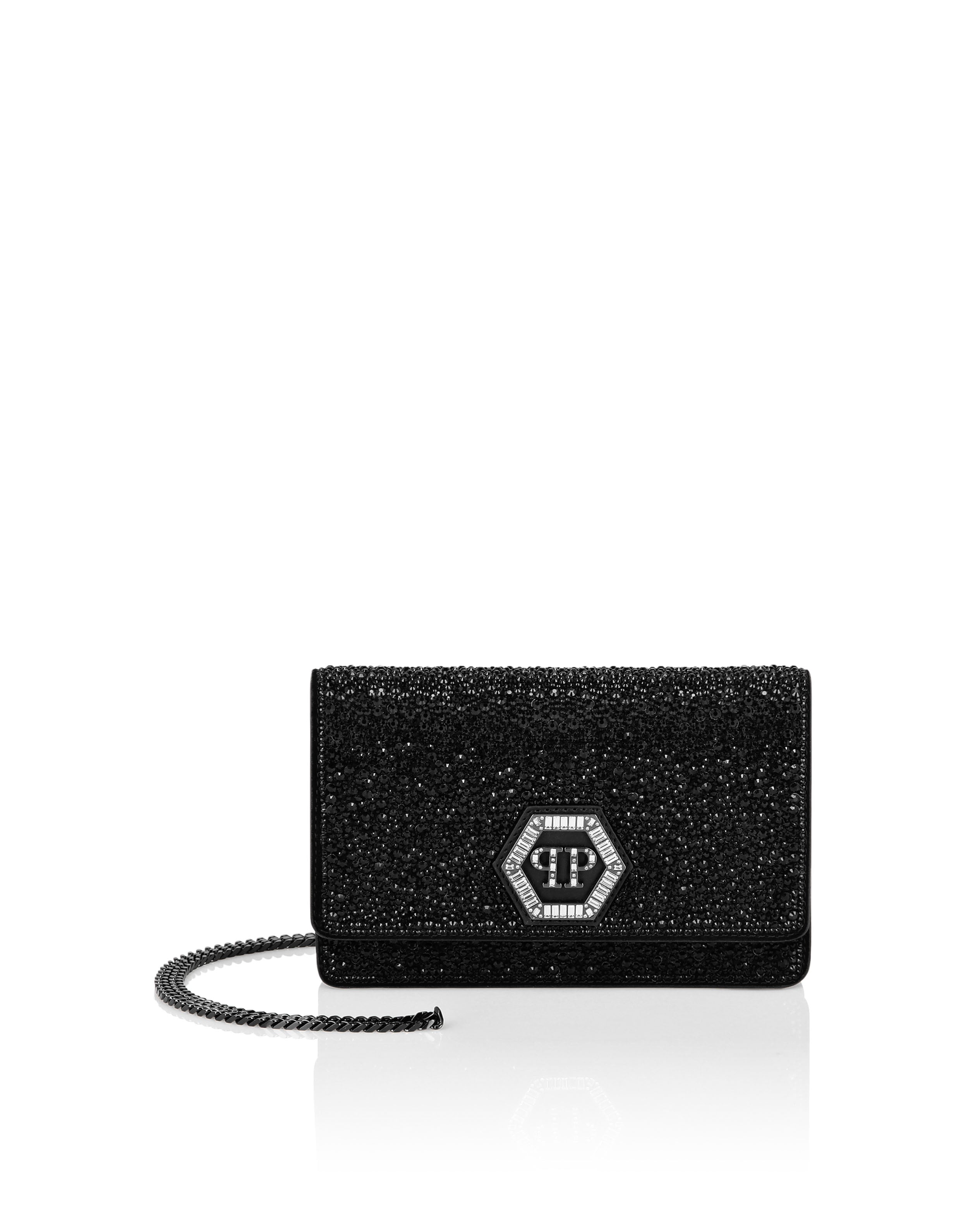 Suede Mini Shoulder Strass Hexagon