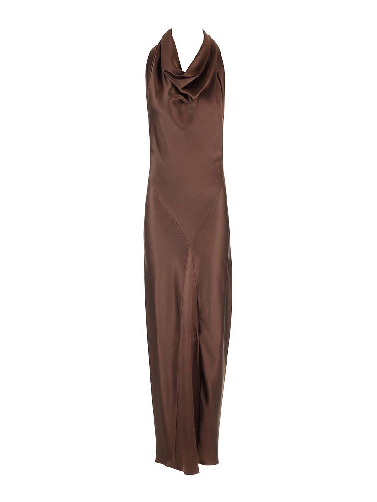 Long Scarf Dress In Silk Satin