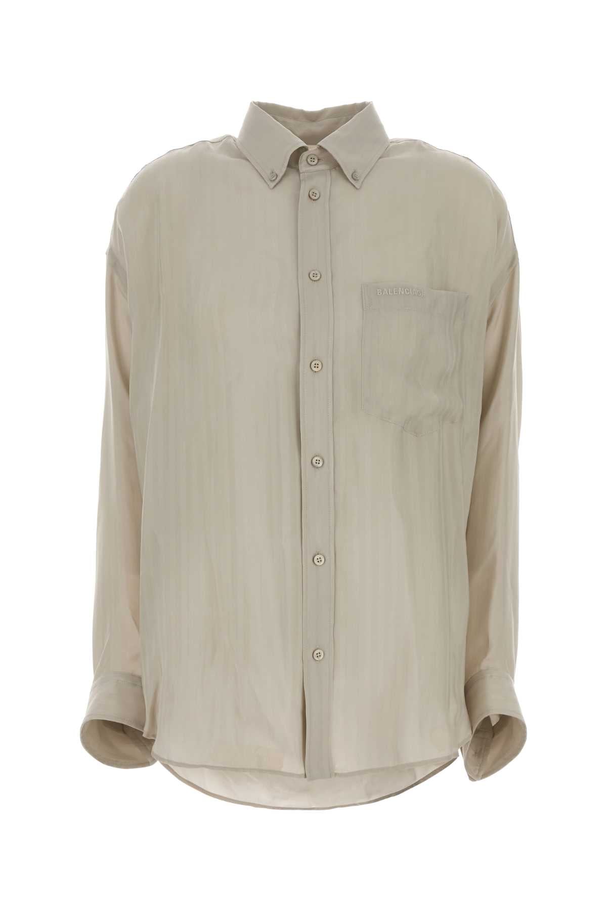 Cupro Oversize Shirt — Beige