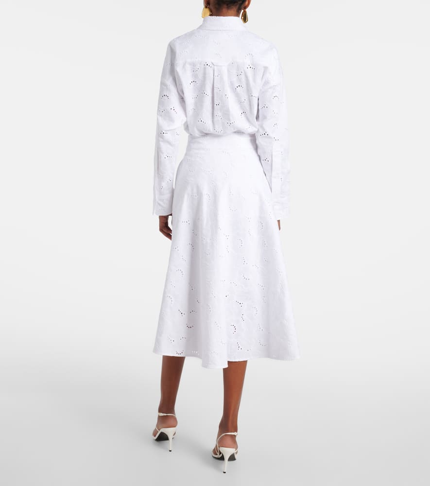 Summer Blossom broderie anglaise midi skirt