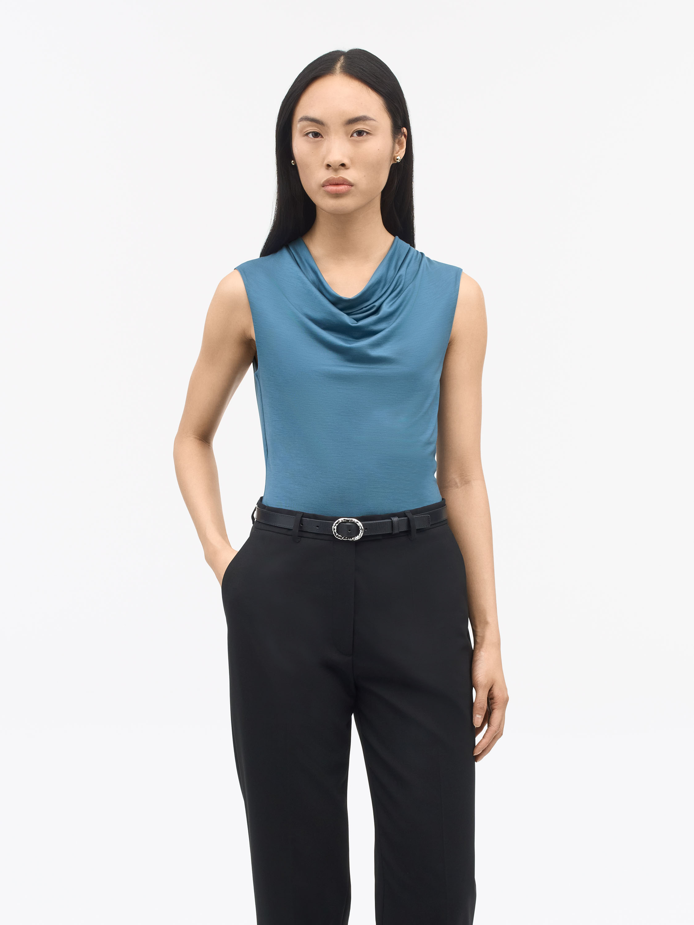 Tiger of Sweden Oberteil mit Rundhalsausschnitt aus Tencel, Stone Blue, S für Frauen