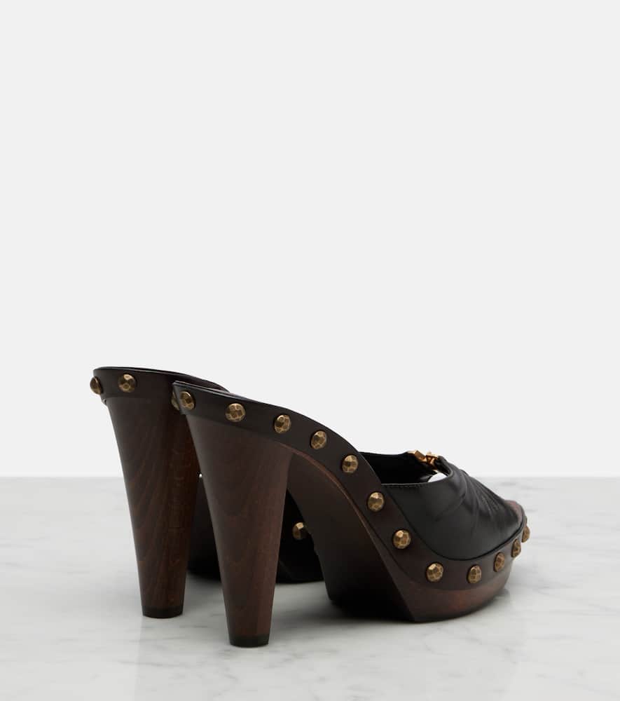 Babylone 90 studded leather mules