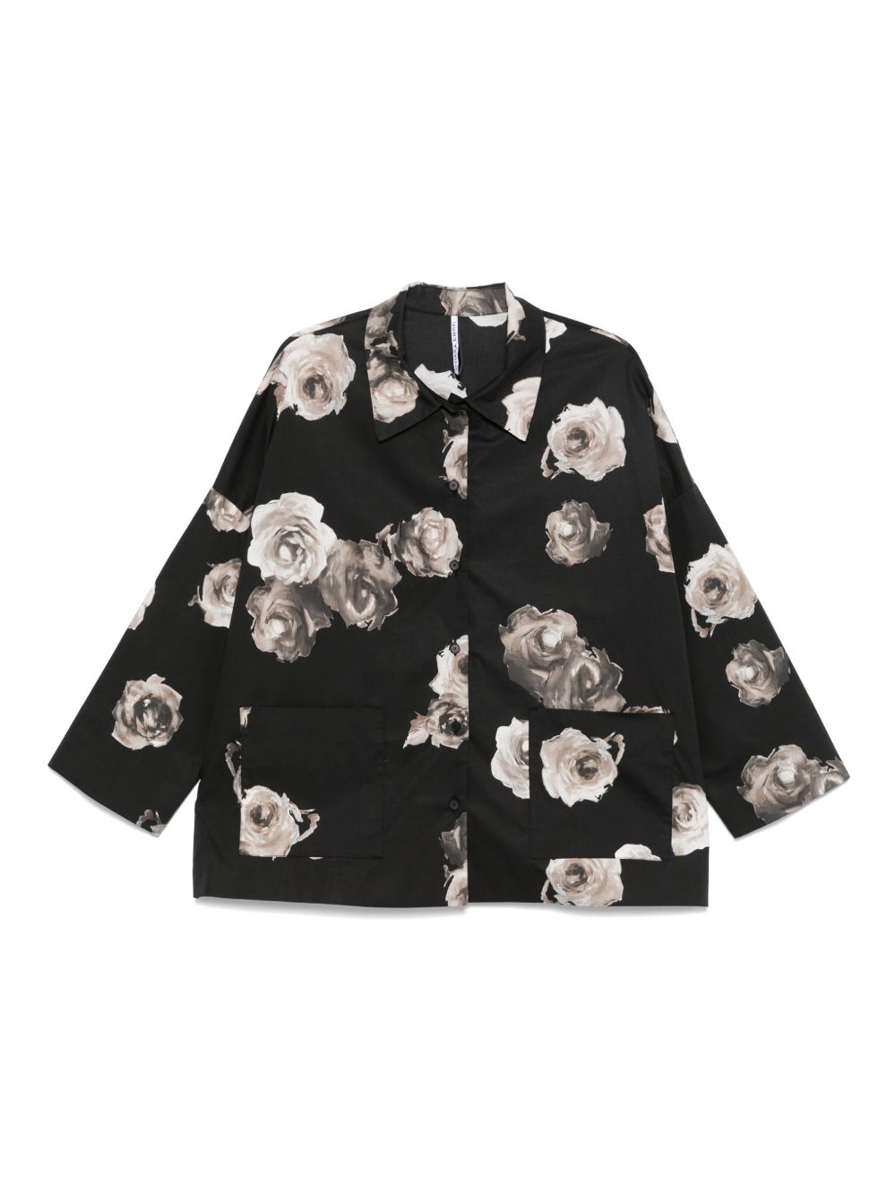 Floral-print shirt - Black