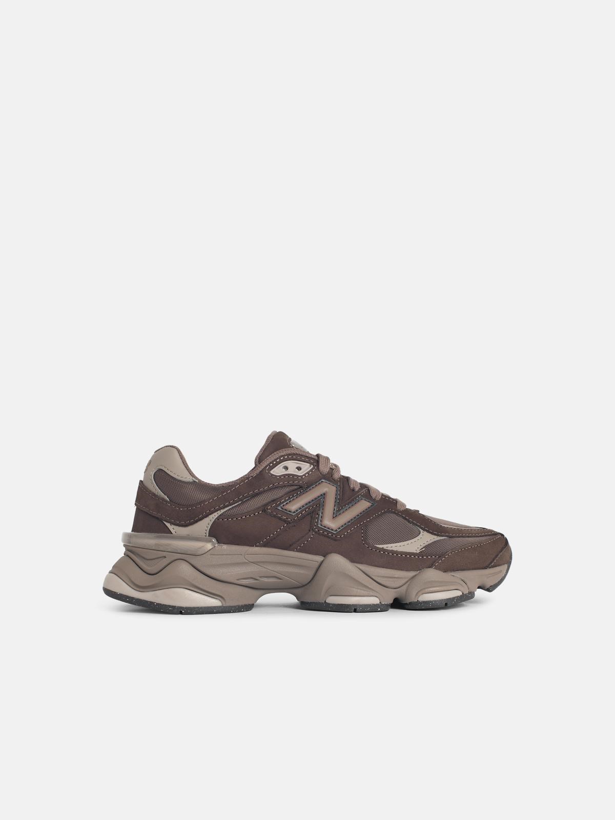 '9060' Brown Leather Blend Sneakers