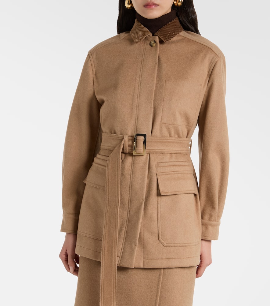 Leva belted camel hair jacket