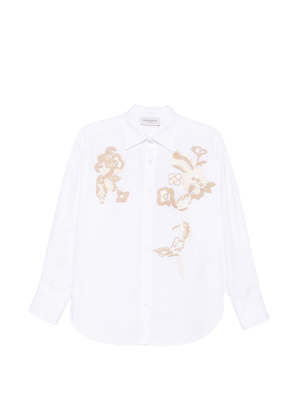 Botanical Embroidered Shirt — White