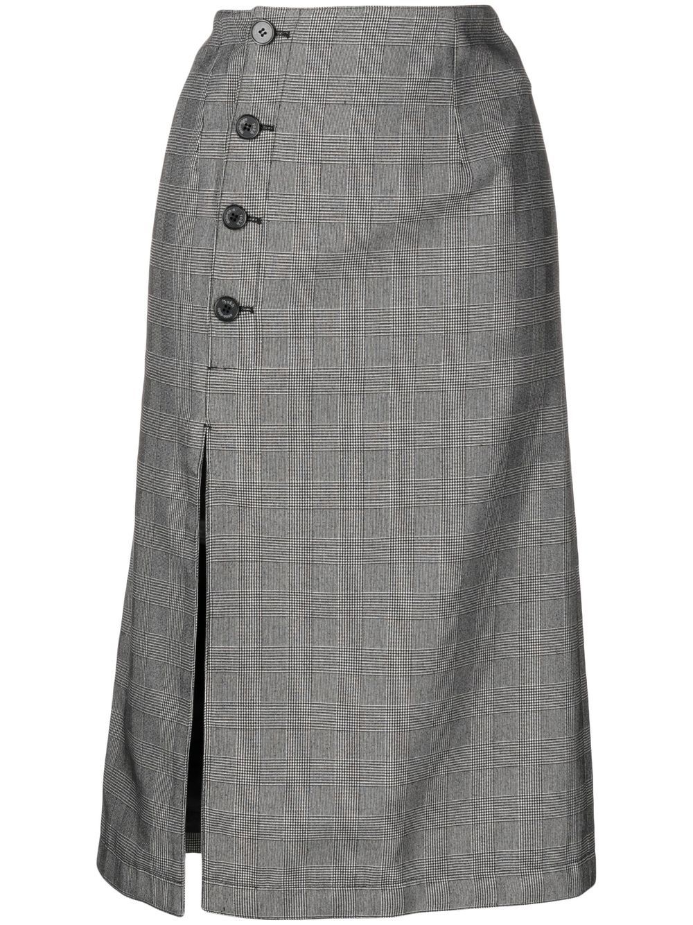 Button-front midi skirt