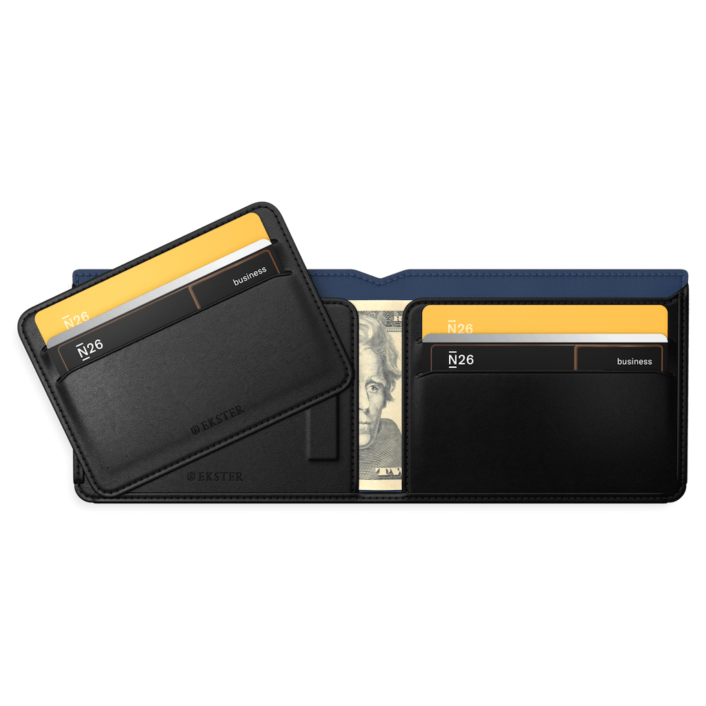 Bifold Wallet - Brown Smart Slim Bifold Wallet for Men Magnetic Cardholder Trackable Card Holder Premium Leather Wallet RFID Blocking