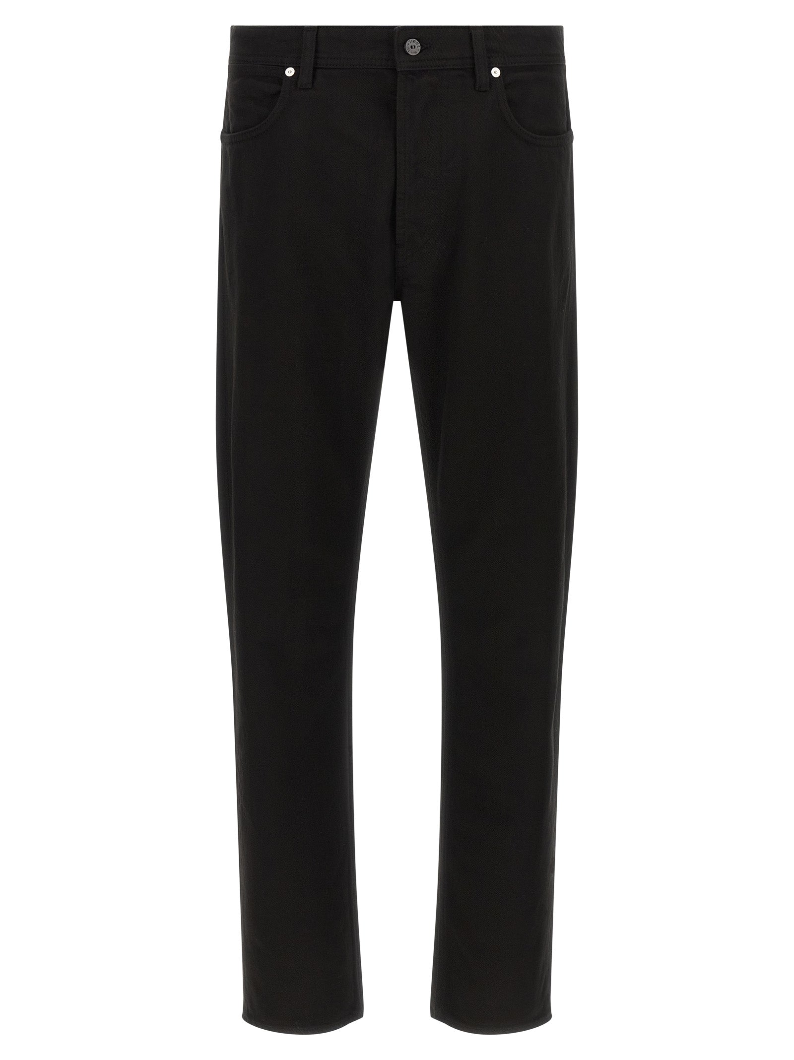 Cotton Straight-Leg Jeans — Black