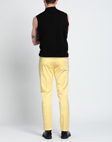 Man Pants Yellow Size 30 Cotton, Elastane