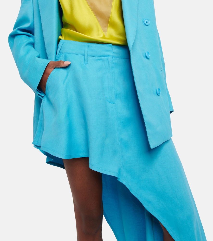 Asymmetric twill miniskirt