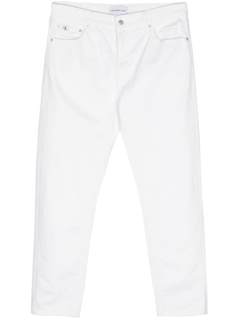Tapered-leg cropped jeans - White