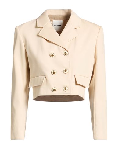 Woman Blazer Cream Size 10 Cotton