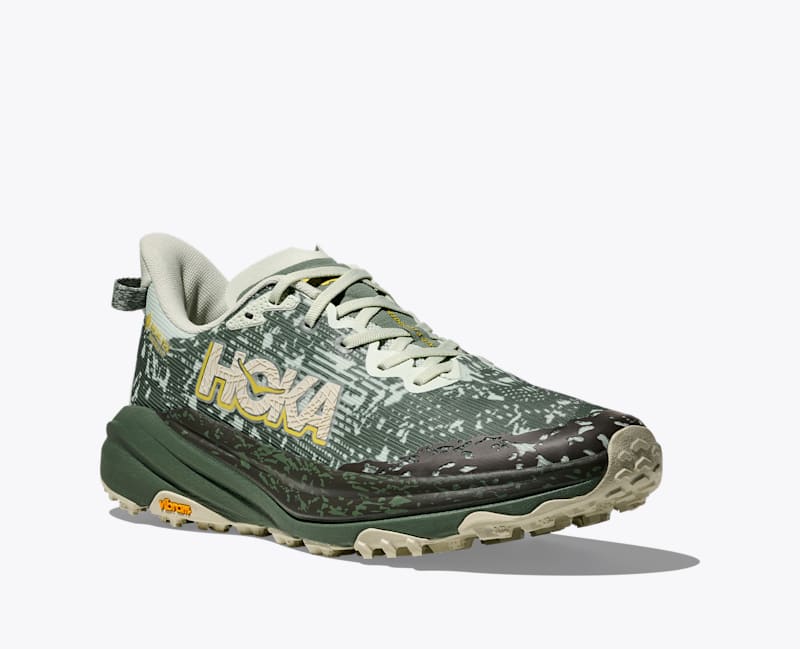 HOKA Men's Speedgoat 6 GTX Shoes in Sea Glass/Fern