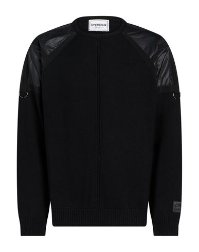 Man Sweater Black Size XL Virgin Wool, Polyester, Cotton