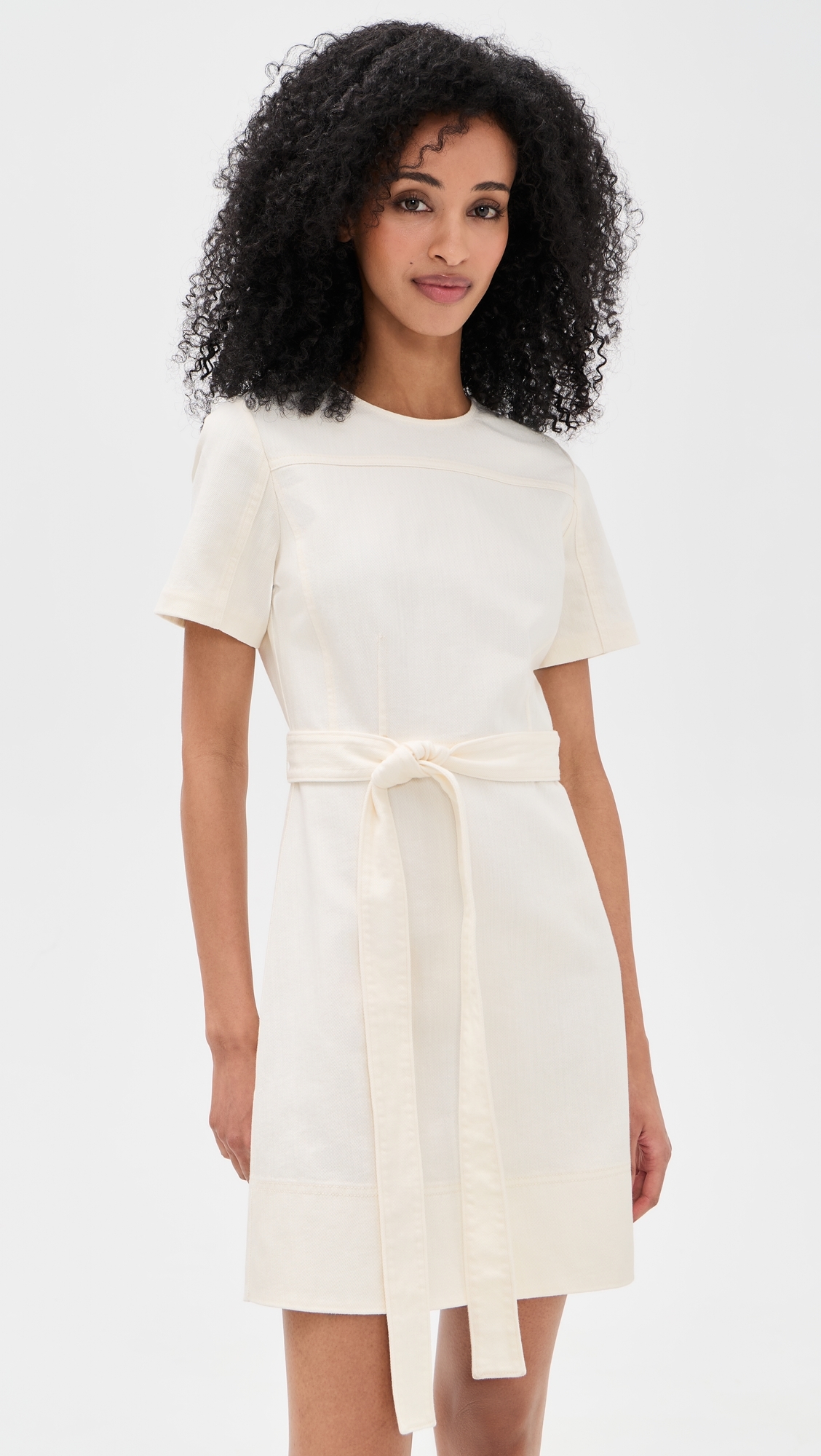 Ella Denim Mini Dress Chalk