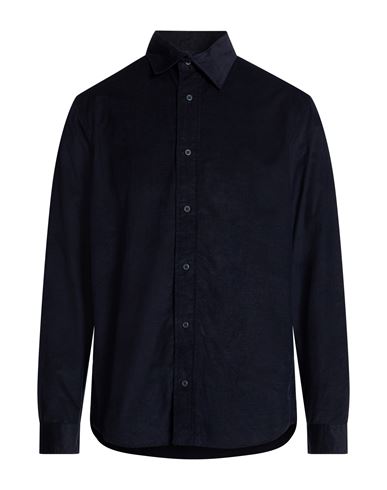 Man Shirt Midnight blue Size L Cotton, Lyocell