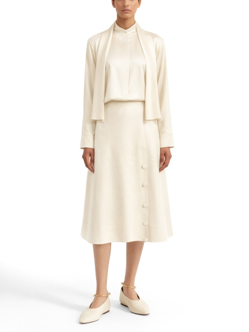 Jil Sander - satin mini skirt a line buttoned