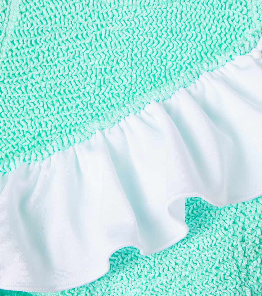 Olive frilled swimsuit