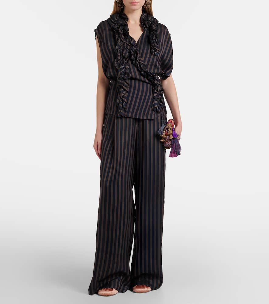 Ruffled striped top