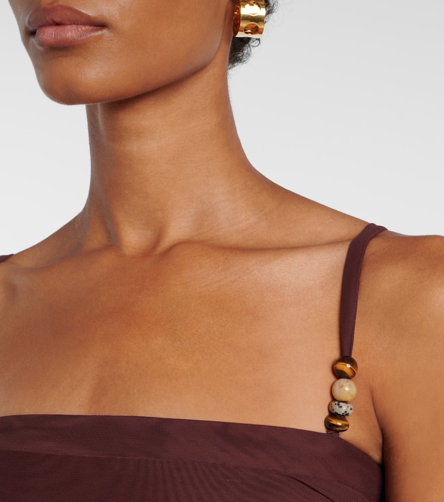 Gathered jersey tank top